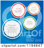 Poster, Art Print Of Colorful Infographic Circles With Sample Text Over Blue - Vector File And Experience Recommended