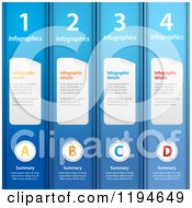 Poster, Art Print Of Blue Infographic Binder Folders And Sample Text - Vector File And Experience Recommended
