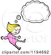 Cartoon Of A Girl Thinking Royalty Free Vector Illustration