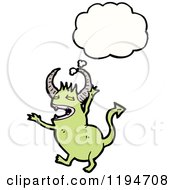 Poster, Art Print Of Horned Monster Thinking