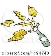 Cartoon Of A Champagne Bottle Royalty Free Vector Illustration by lineartestpilot