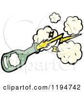 Cartoon Of A Champagne Bottle Royalty Free Vector Illustration by lineartestpilot