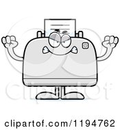 Cartoon Of A Mad Printer Mascot Royalty Free Vector Clipart