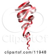 Wavy Red Ribbon Clipart Illustration