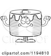 Cartoon Of A Black And White Mad Pancakes Mascot Royalty Free Vector Clipart by Cory Thoman