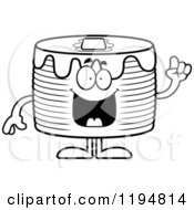 Cartoon Of A Black And White Smart Pancakes Mascot Royalty Free Vector Clipart