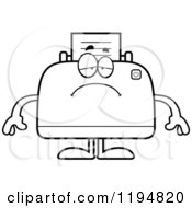 Poster, Art Print Of Black And White Depressed Printer Mascot