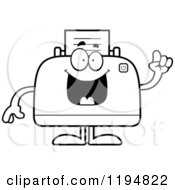 Cartoon Of A Black And White Smart Printer Mascot Royalty Free Vector Clipart by Cory Thoman