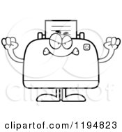 Poster, Art Print Of Black And White Mad Printer Mascot