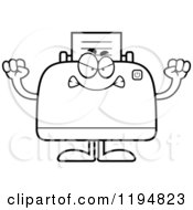 Cartoon Of A Black And White Mad Printer Mascot Royalty Free Vector Clipart by Cory Thoman