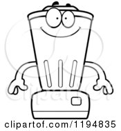 Cartoon Of A Black And White Happy Blender Mascot Royalty Free Vector Clipart
