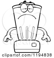 Cartoon Of A Black And White Depressed Blender Mascot Royalty Free Vector Clipart