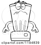 Cartoon Of A Black And White Sick Blender Mascot Royalty Free Vector Clipart by Cory Thoman