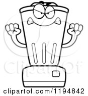 Cartoon Of A Black And White Mad Blender Mascot Royalty Free Vector Clipart