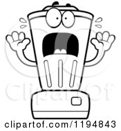Cartoon Of A Black And White Scared Blender Mascot Royalty Free Vector Clipart
