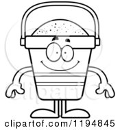 Cartoon Of A Black And White Happy Beach Pail Mascot Royalty Free Vector Clipart by Cory Thoman