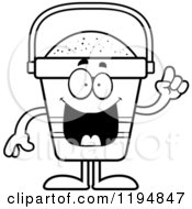 Black And White Smart Beach Pail Mascot With An Idea