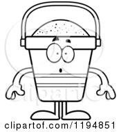 Cartoon Of A Black And White Surprised Beach Pail Mascot Royalty Free Vector Clipart