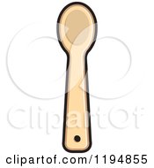 Clipart Of A Wooden Kitchen Spoon Royalty Free Vector Illustration