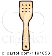 Clipart Of A Wooden Kitchen Spatula Royalty Free Vector Illustration