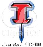 Clipart Of A Push Pin Office Icon Royalty Free Vector Illustration by Lal Perera
