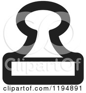 Clipart Of A Black And White Rubber Stamp Office Icon Royalty Free Vector Illustration by Lal Perera