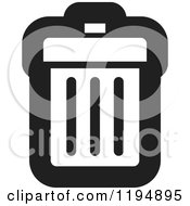 Poster, Art Print Of Black And White Trash Bin Office Icon
