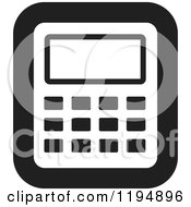 Clipart Of A Black And White Calculator Office Icon Royalty Free Vector Illustration by Lal Perera