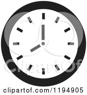 Poster, Art Print Of Black And White Wall Clock Office Icon