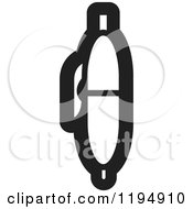 Clipart Of A Black And White Pen Office Icon Royalty Free Vector Illustration