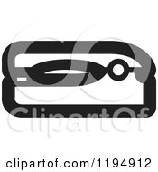 Clipart Of A Black And White Stapler Office Icon Royalty Free Vector Illustration by Lal Perera