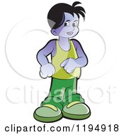 Clipart Of A Happy Standing Boy Royalty Free Vector Illustration