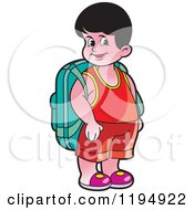 Clipart Of A Happy School Boy With A Backpack Royalty Free Vector Illustration