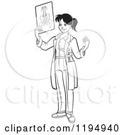Poster, Art Print Of Black And White Female Doctor Holding An X Ray