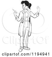 Poster, Art Print Of Black And White Female Doctor Holding A Vaccine Syringe