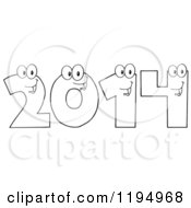 Poster, Art Print Of Outlined New Year 2014 Number Characters