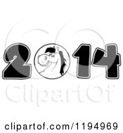 Poster, Art Print Of Black And White New Year 2014 Horse