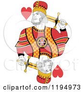 Clipart Of An Isolated King Of Hearts Royalty Free Vector Illustration