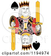 Clipart Of An Isolated King Of Spades Royalty Free Vector Illustration