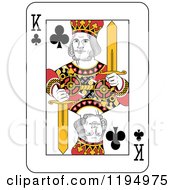 Clipart Of A King Of Clubs Playing Card Royalty Free Vector Illustration