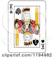 Clipart Of A King Of Spades Playing Card Royalty Free Vector Illustration