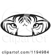 Poster, Art Print Of Black And White Tiger Eyes Oval