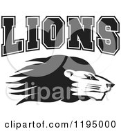 Poster, Art Print Of Black And White Lion Head With Lions Team Text