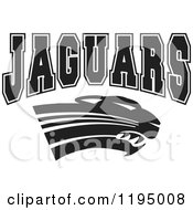 Clipart Of A Black And White Big Cat And JAGUARS Team Text Royalty Free Vector Illustration by Johnny Sajem