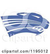Poster, Art Print Of Royal Blue Panther Cougar Or Jaguar Mascot Head
