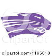 Poster, Art Print Of Purple Panther Cougar Or Jaguar Mascot Head