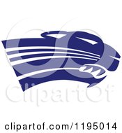 Poster, Art Print Of Navy Blue Panther Cougar Or Jaguar Mascot Head