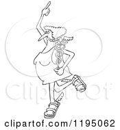 Cartoon Of An Outlined Messenger Woman With A Caduceus Royalty Free Vector Clipart by djart