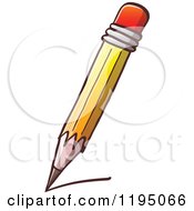 Poster, Art Print Of Yellow Eraser Tip Pencil Writing