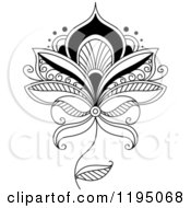 Black And White Henna Flower
